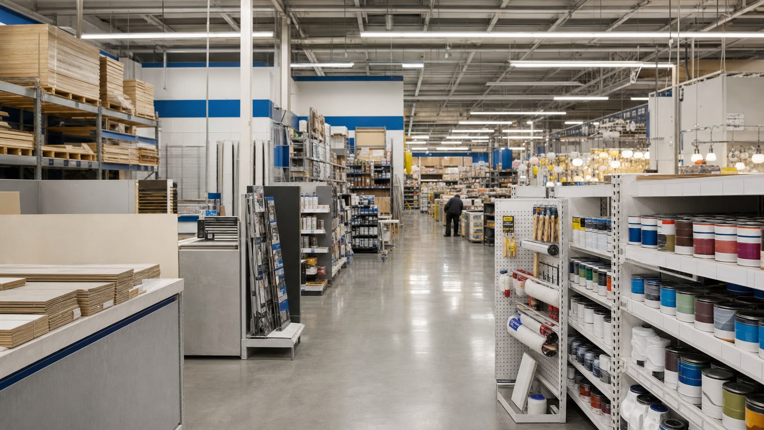 Allées d'un grand magasin de bricolage
