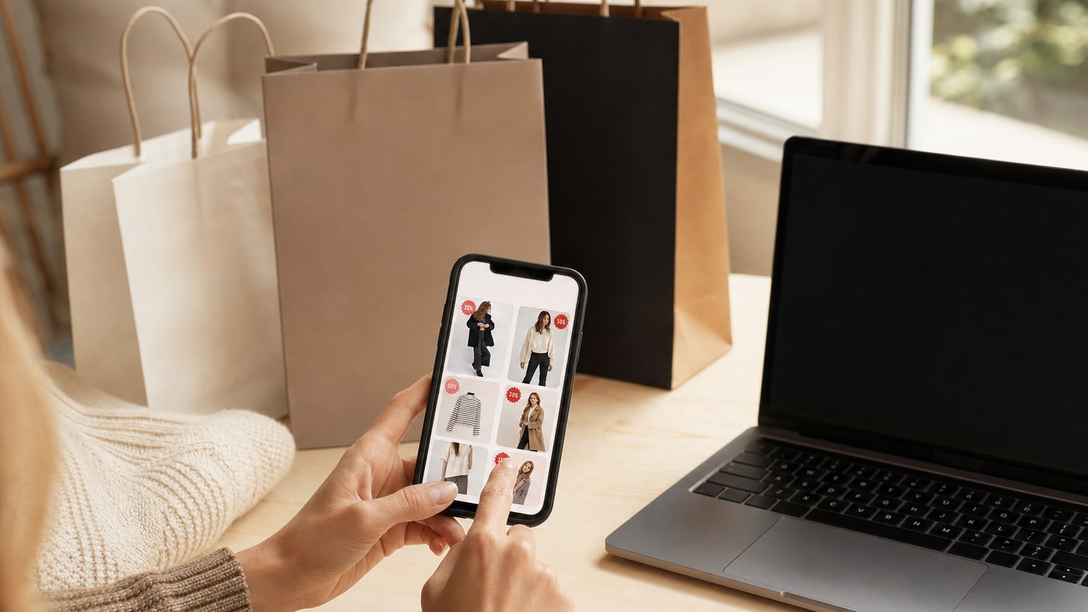 Ventes privées en ligne sur smartphone